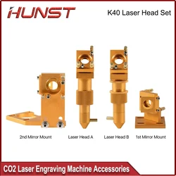 HUNST K Series CO2 Laser Head Set Diameter 12/20 mm Focal Length: 50.8 mm Lens Gold For 2030 4060 K40 Laser Machines