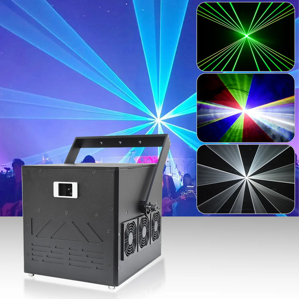 

Professional ILDA 20w Animation Laser Projector DMX512 Beam Stage Lighting RGB 30Kpps Scanning TTL For Industry Nightclub Lamp