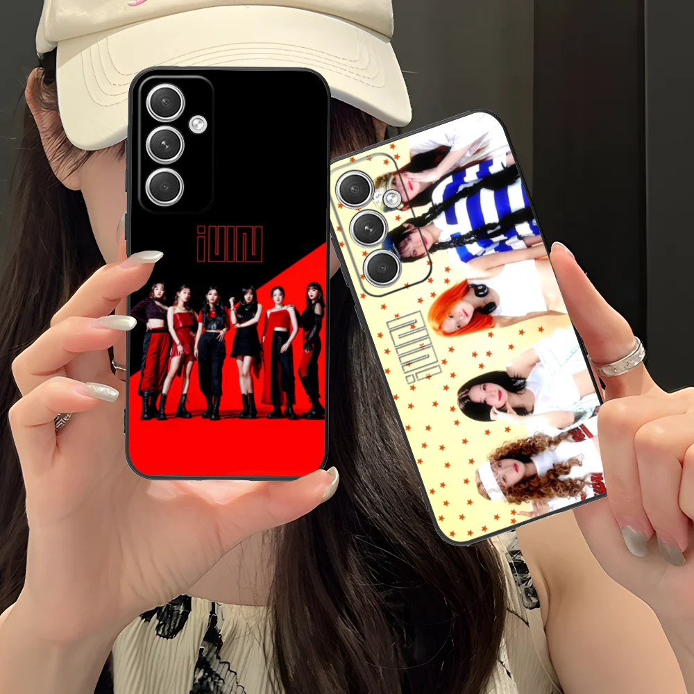 Mobile KPOP Gidle Phone Case for Samsung Galaxy S24 S23 S22 S21 S20 S10 S9 Plus FE Ultra Lite Black Smartphone Cellphones