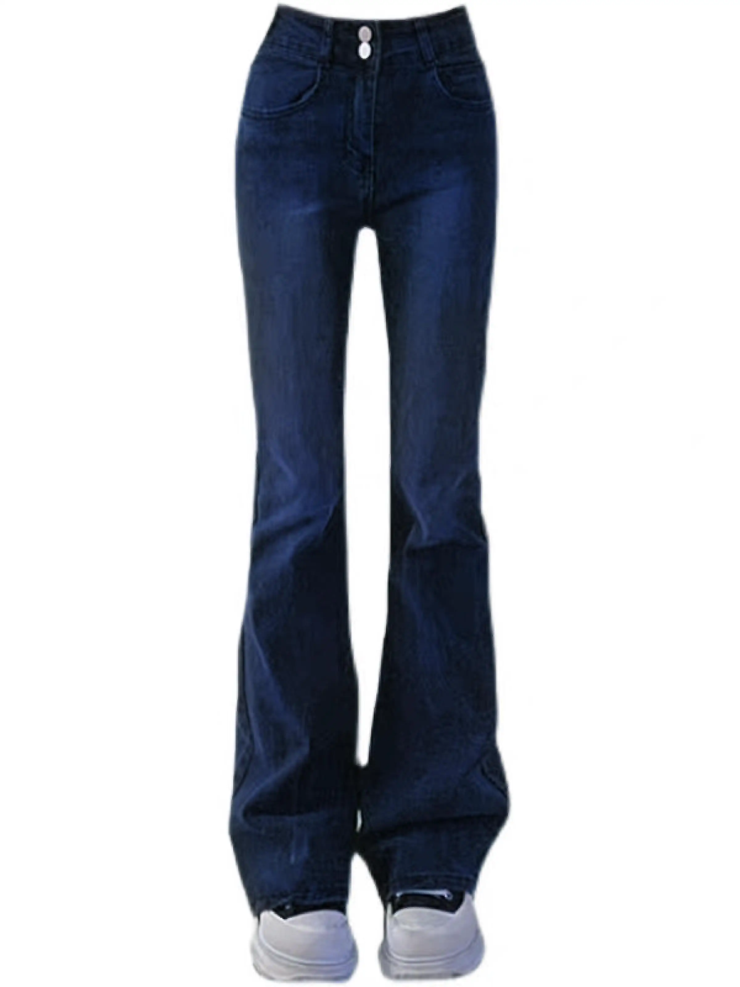 

Джинсы Bootcut женские в корейском стиле, сезоны, индивидуальные полые весенние летние камуфляжные узкие пышные абрикосовые пантолоны, повседневная одежда с планкой