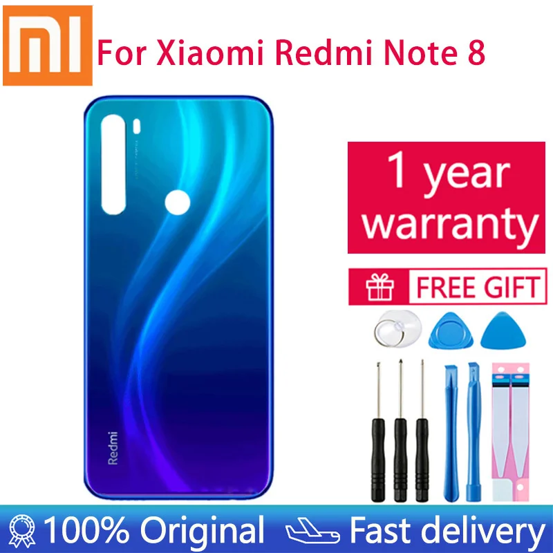 100% Original New Note 8 Pro Back Battery Cover Glass Housing Door Rear Case For Xiaomi Redmi Note 9 Pro Phone Lid with Adhesive