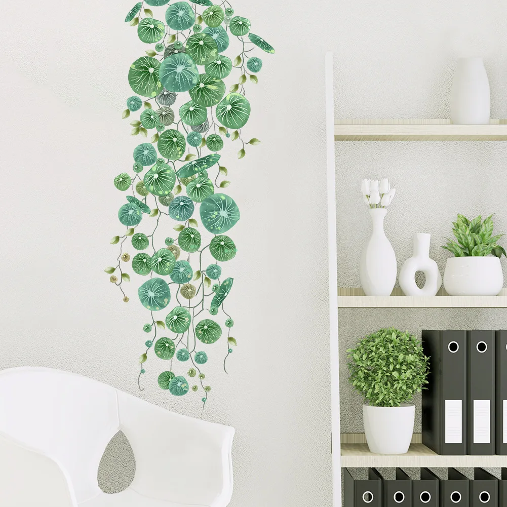 Small Fresh Green Vine Leaf Wall Sticker Living Room Waterproof Home Decorative Wallpaper Self-Adhesive Bedroom Wall Sticker