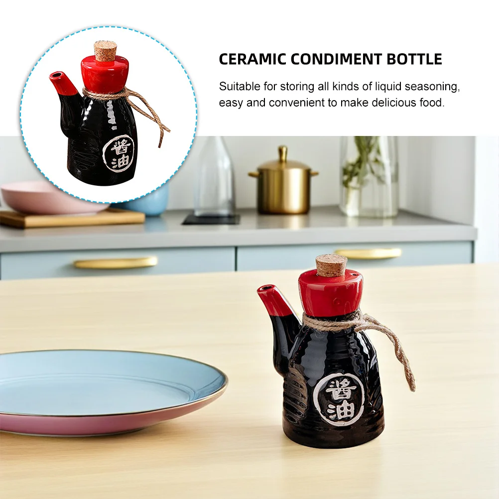 

Ceramic Soy Sauce Bottle Japanese Style High Grade Seasoning Dispenser Kitchen Oil Pot Home Condiment Bottle Ceramic Spice
