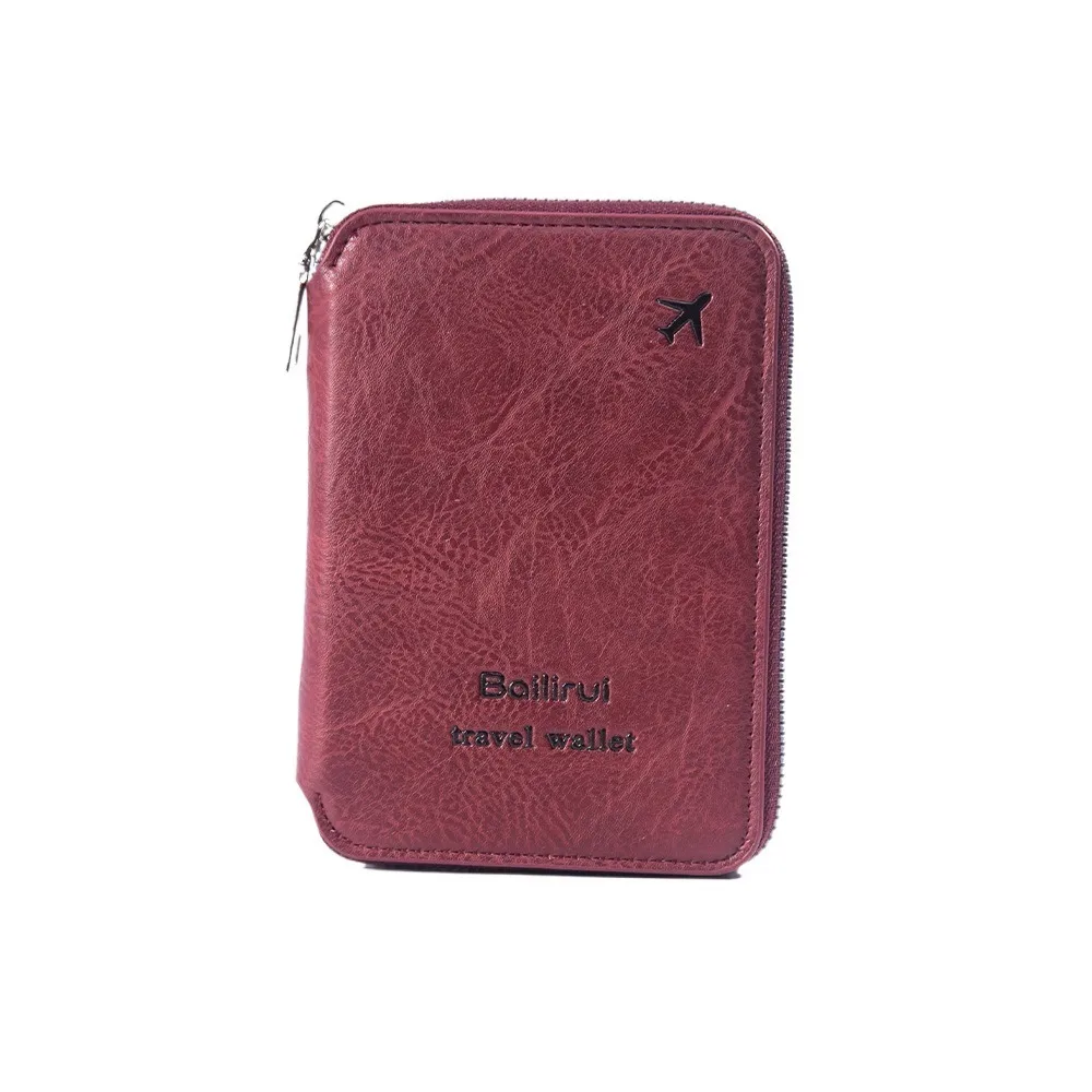 

Multi-functional Travel Passport Wallet Zipper PU Leather Passport Bag RFID Anti-theft Large Capacity Credit ID Card Holder