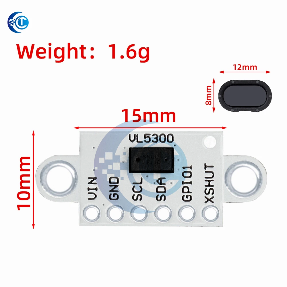 1PC VI5300 4M Laser Distance Sensor Module for Arduino: Compatible with VL53L0X/VL53L1X (Drop-in Replacement) with Protective Co