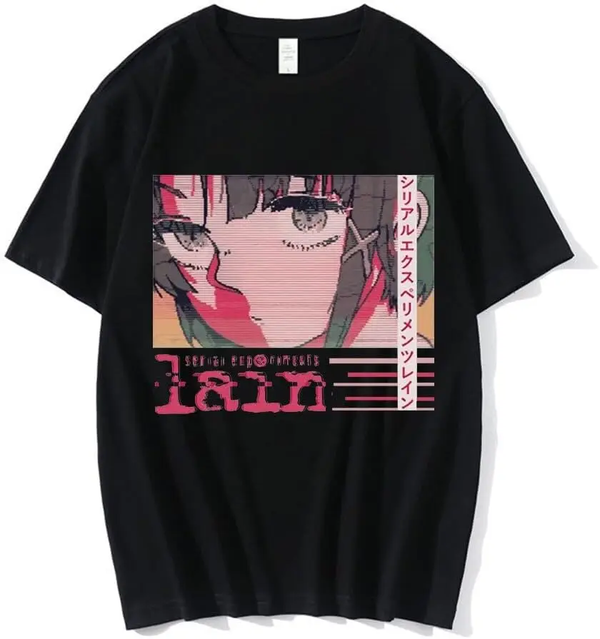 Anime Serial Experiments Lain T-Shirt Men Women Manga Girl Sci Fi Short Sleeve Tee Tops