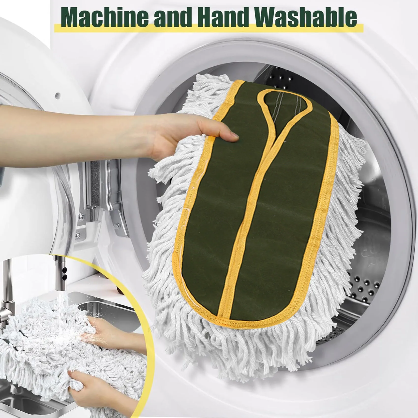 ABKJ-36Inch Commercial Dust Mop Pads For Floor Cleaning, Cleaning Office Garage Hardwood Warehouse Factory Mall 2PCS