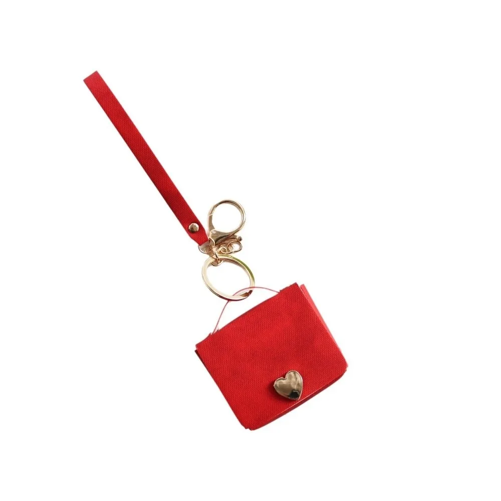 Fashion Creative Key Storage Bag Ins Mini Headphone Case Heart PU Leather Coin Purse Earphone Protection