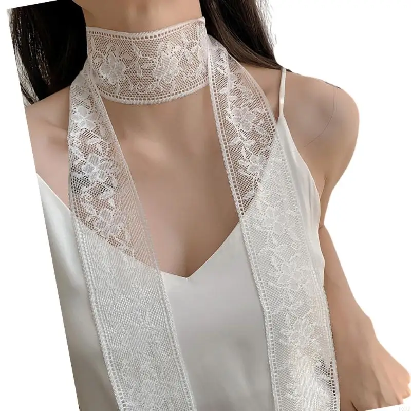 

DXAA Delicate Lace Scarf Light weight Fashion Lace Printed Scarf Stylish Lace Scarves