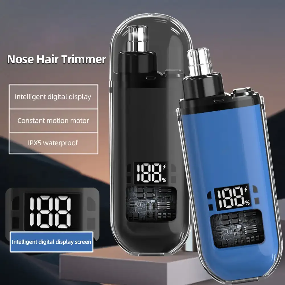 Nose Hair Trimmer Type-C Charging Rounded Arched Blade Electric Portable Men Mini Nose Hair Trimmer Face Care Kit Tools