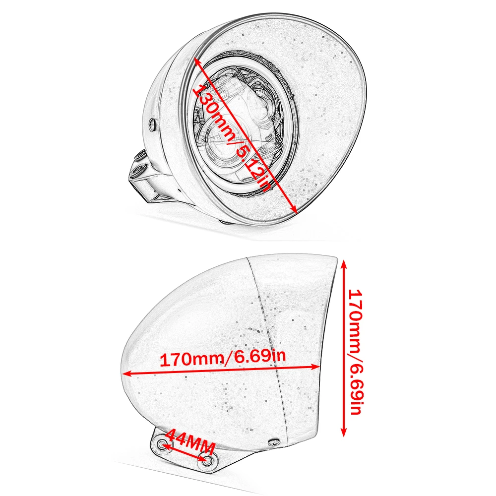LED 5.75 inch Bullet Motorcycle Headlight For American or metric choppers custom applications