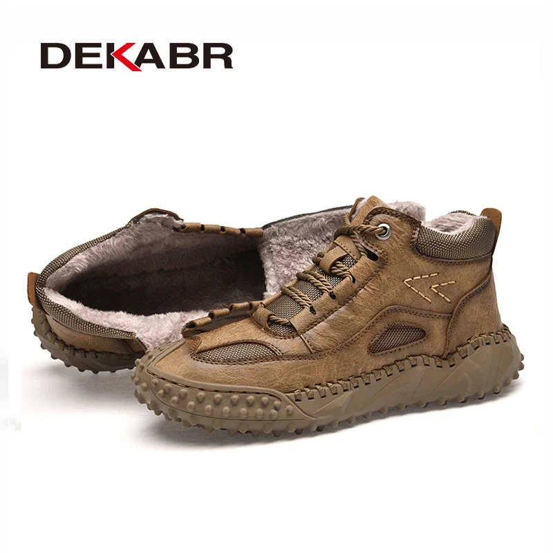 DEKABR Brand Handmade Boots For Men High Top Casual Men Wear-Resistant Men Shoes Autumn Winter Man Trend Shoes