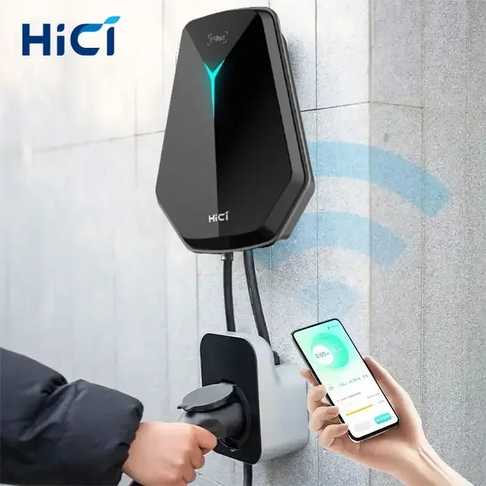 HICI Smart 7kw 11kw Ac Ev Charger Type 2 Wallbox 16a 32a Electric Car Charging Station 22kw Ev Charger