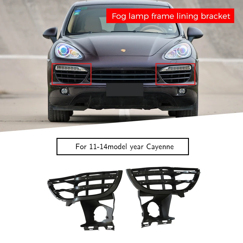 Car Front Bumper Grille Decorative Strip Fog Lamp Cover for Porsche Cayenne 2011-2014 95850568100 95850568200