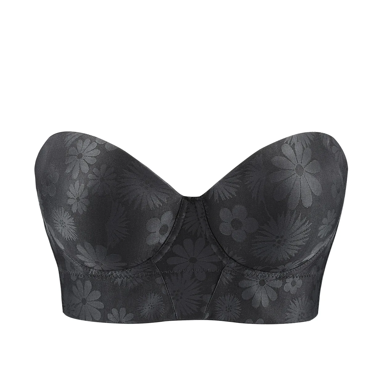 Strapless Non-slip Women's Bra Underwire Push-up Sexy Back Plus Size Ladies' Brassiere Removable Straps Girl's Bra Solid Color
