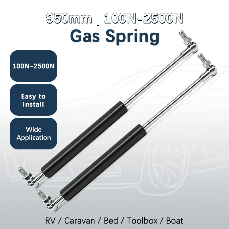 2Pcs Universial 950mm Shock Lift Strut Support Bar Gas Spring Lift Up Support for Storage Bed Car Bonnet Hood Tailgate RV Bus