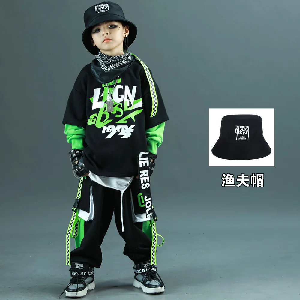 Ropa de Jazz, ropa de calle para niñas, conjuntos geniales de Hip Hop para niños, traje de baile callejero para niños, chaqueta de béisbol, pantalones Caro sólidos para fiesta