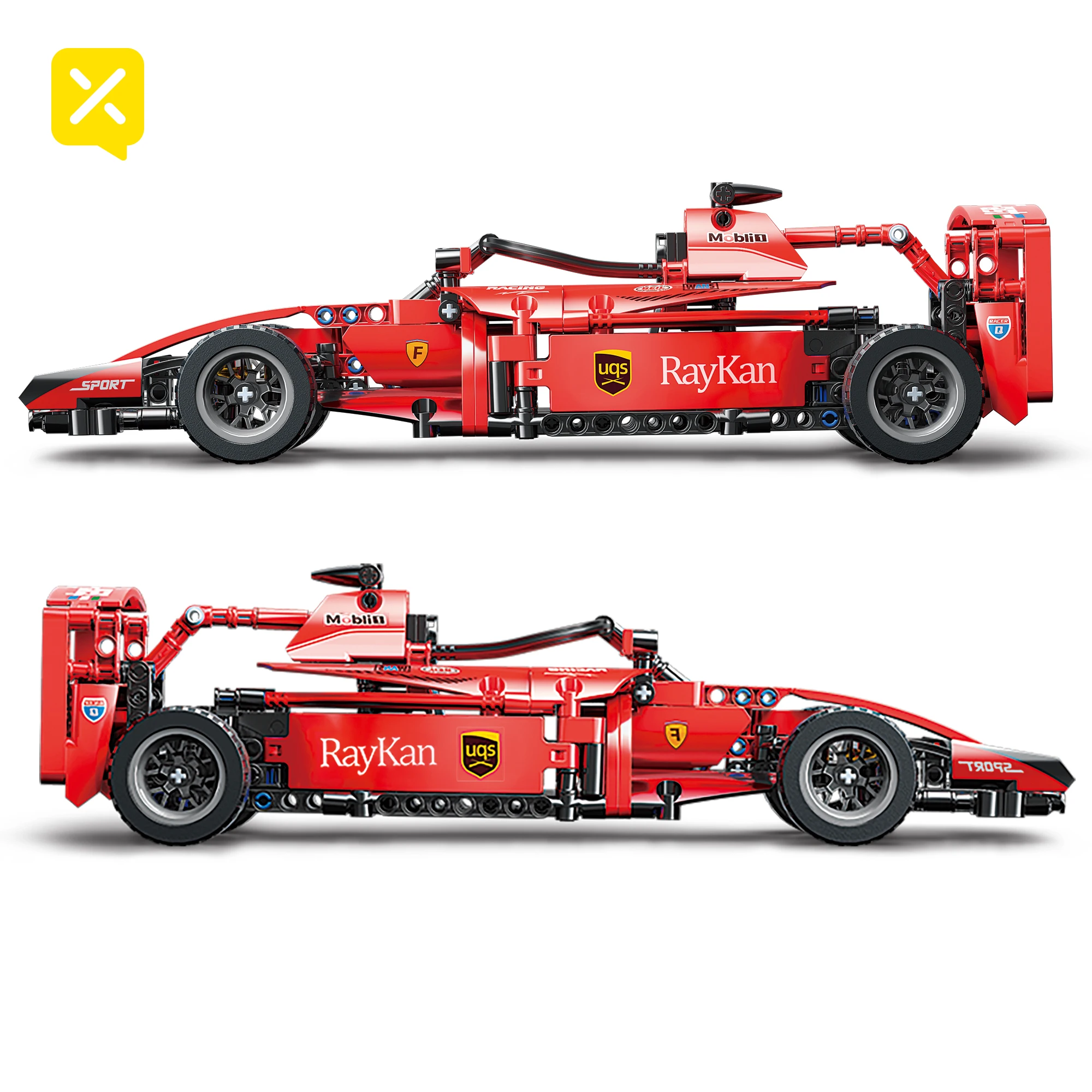 ToylinX 1/18 455PCS Red RC Race Cars Sets MOC Remote Building Blocks Control Car Christmas Halloween Kits Building Toys for Kids
