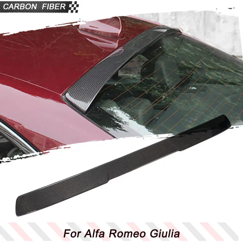 Rear Roof Spoiler Wings for Alfa Romeo Giulia Sedan 2015-2023 Carbon Fiber Car Rear Spoiler Window Top Wing Roof Lip Body Kit
