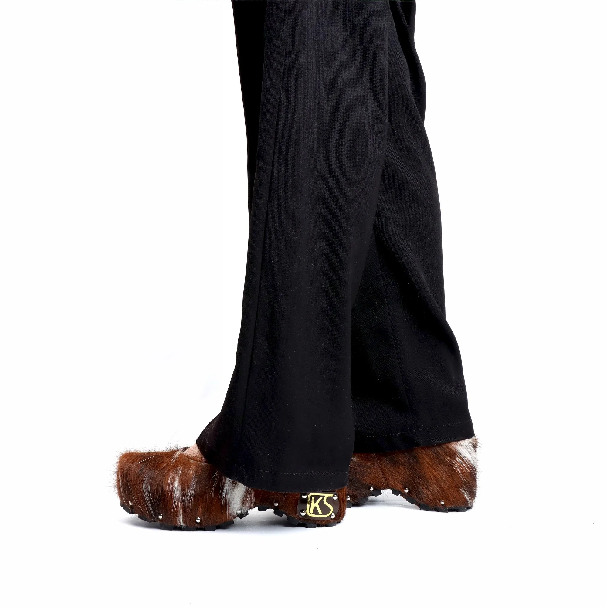 Women's Mary Jane Platform Clogs with Arch Support Adjustable Strap,Natural Calf Hair Mules, Leather-Lined Slip-On Vintage Shoes