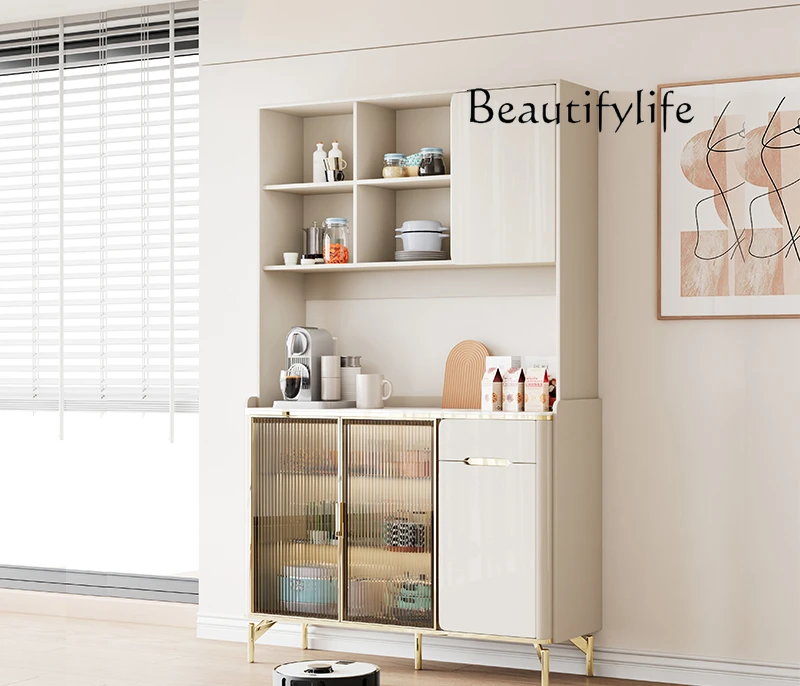 

Edge high cabinet integrated against the wall light luxury household living room wine cabinet dining room