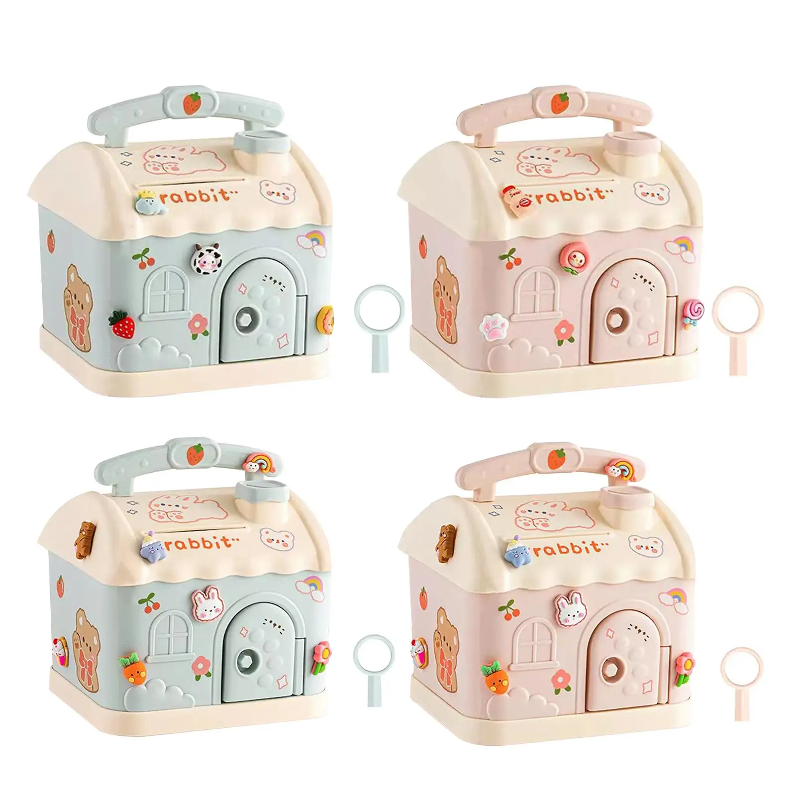 DIyステッカー付き貯金箱キー実用的なギフト付きの貯金箱パーティーの好意のための絶妙なハウスピギーバンク