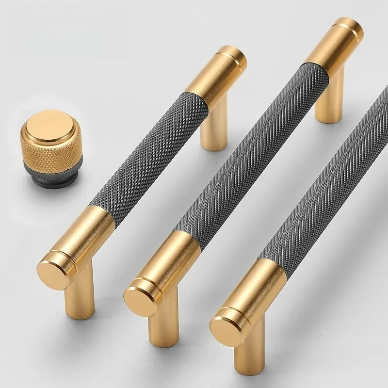 Modern Gold Gray Nordic Style Lengthened Wardrobe Door Handle Drawer High End Cabinet Aluminum Alloy Small Handle