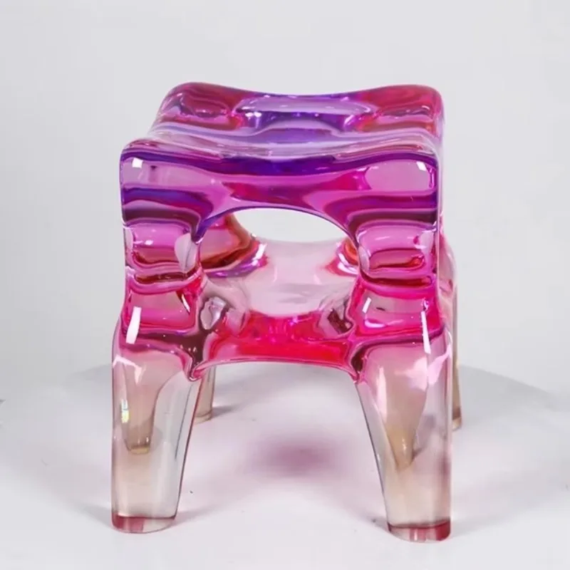 Wholesale art transparent resin stool with four sturdy resin legs for stable load bearing