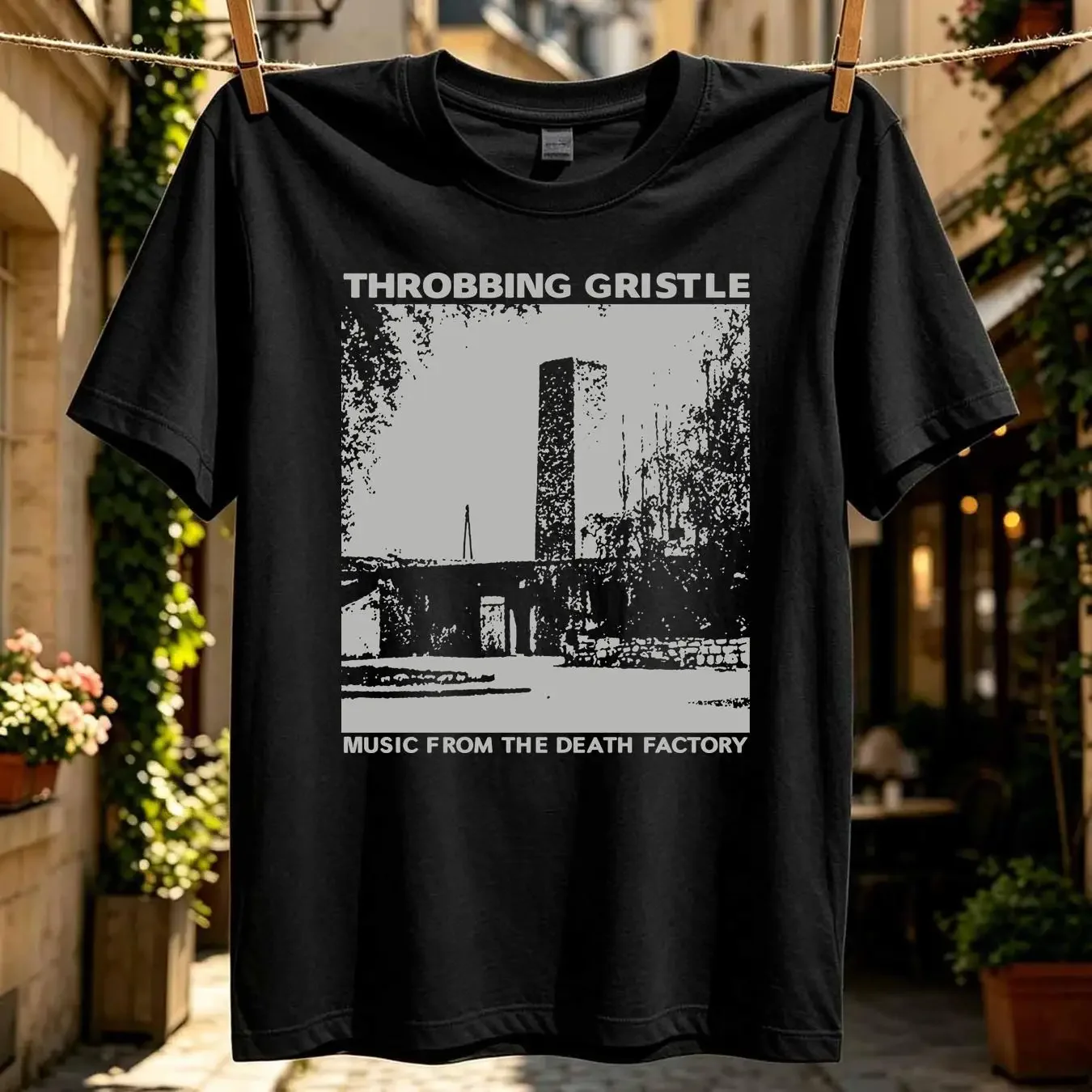 washed T Shirt Throbbing Gristle Music From Black Size S M L 234XL Cotton ZZ1247 long sleeves vintage Washed