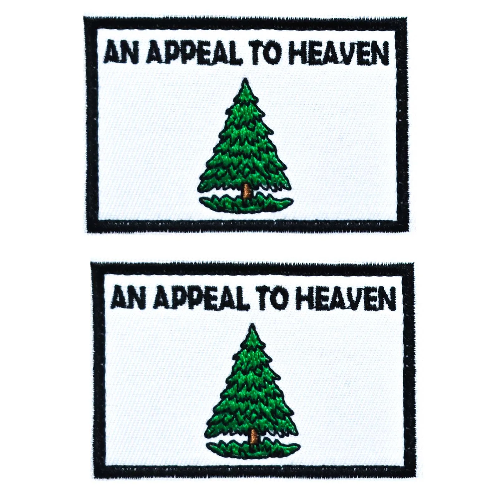 Patchs brodés à crochet et boucle, insigne Dulge, patch de broderie d'arbre de Noël, un appel au ciel, 2 pièces