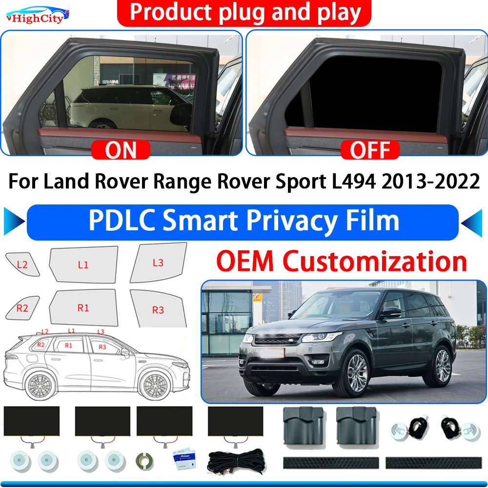 For Land Rover Range Rover Sport L494 2013-2022 OEM Switchable Electric Smart Privacy Film Polymer Dispersed Liquid Crystal Film