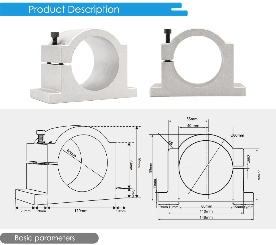 G-Penny 220V 2,2kW ER20 80mm Wassergekühlter Spindelmotor-Kit mit Keramikkugellager und 2,2kW H100 Wechselrichter für CNC-Fräsmaschine – Detail 8