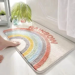 VIKAMA Cartoon Cashmere Floor Mat Soft Non-Slip Bathroom Absorbent Floor Mat Family Toilet Entrance Door Mat Bedroom Carpet