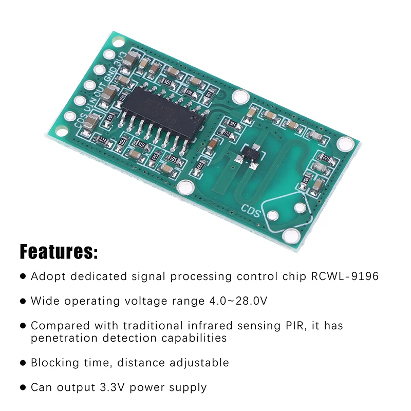 (YY) 1 قطعة/5 قطعة 2025 RCWL-0516 وحدة استشعار رادار الميكروويف جسم الإنسان التعريفي وحدة تبديل مستشعر ذكي لاردوينو لتقوم بها بنفسك