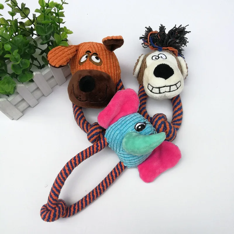 Pet Plush Toys Dog Gritting Teeth Vocalizing Cat Plush Pet Supplies Knotted Monkey Elephant Pet Toys