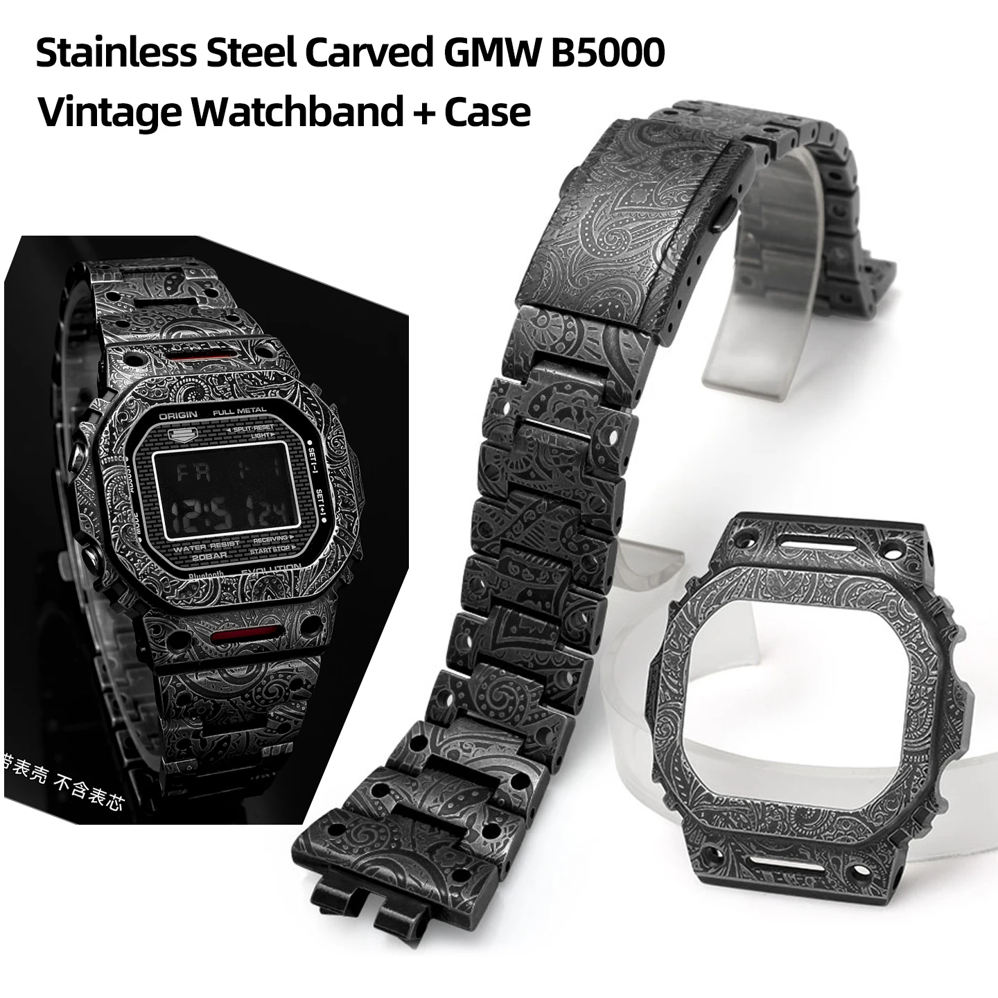 gmw-b5000-カシオメタルウォッチストラップ用に改造されたステンレススチール彫刻-gmw-b5000-メンズヴィンテージ時計バンド時計ケースツール付き