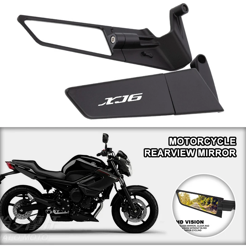 Stealth Winglets Side Mirror Motorcycle Wind Deflector Alloy For XJ6N XJR300 XJR 1300 XJR1200 FJR FAZER YAMAHA XJ6 XJ6 XJ6F