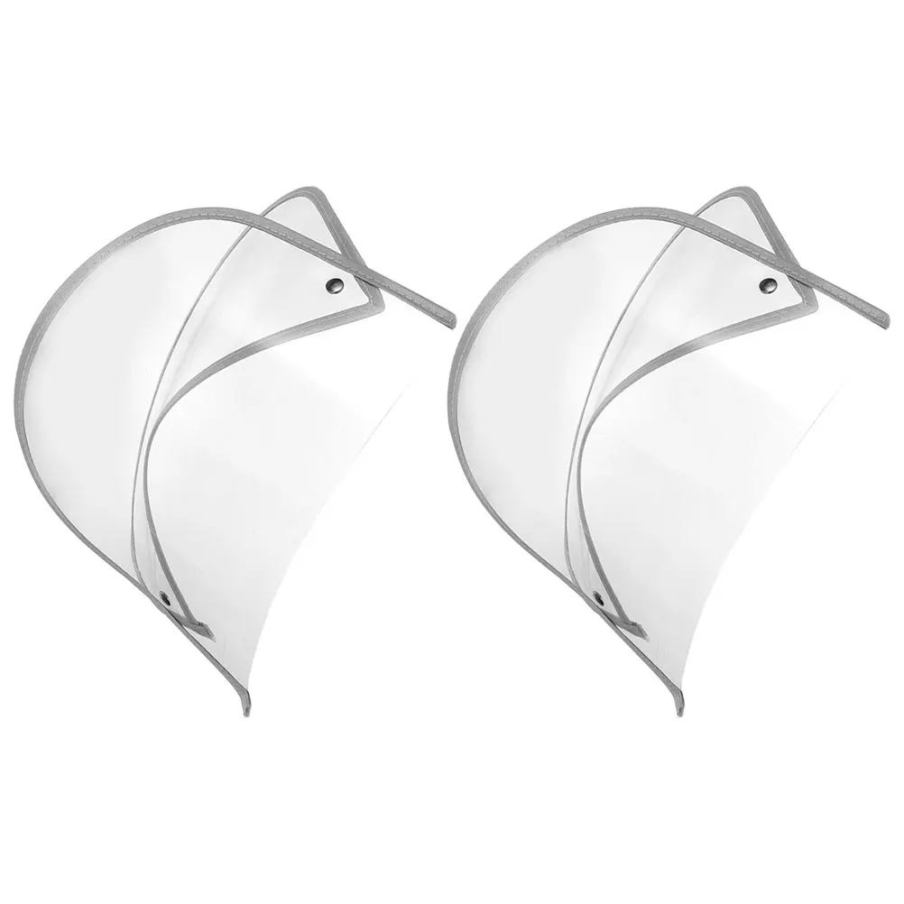 

2Pcs Raincoat Accessories Face Protector Size Waterproof Transparent Plastic Visor for Hat Brim Travel