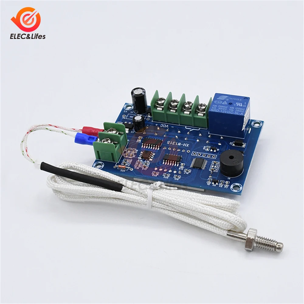 W1315 DC 12V AC 220V high temperature LED digital thermostat K type thermocouple high temperature controller -30~ 999 degrees