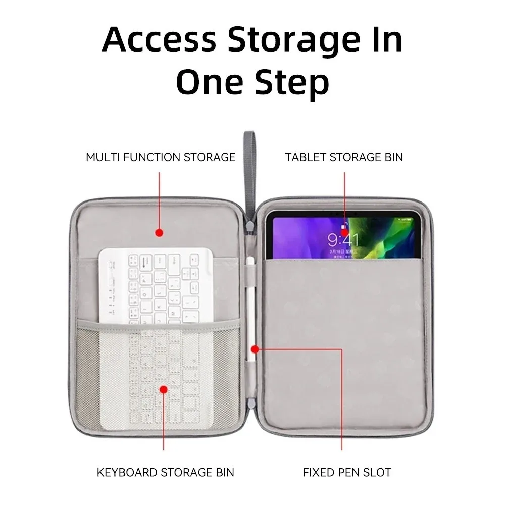 Layered Inner Bag com Cabo de Mão, 8-14in, VIVO Pad3 Pro, 13in, 24 in, IQOO Pad2 Pro, 13in, Pad2 IQOO Pad, 12,1 Air, 11,5 Pad, 11 pol