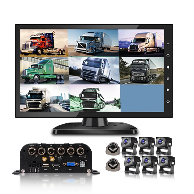 

Vehicle Surveillance Remote Control BUS Truck CCTV DVR 8CH 2T 4G GPS MDVR 10 INCH Screen Night Vision Camera Mobile DVR System