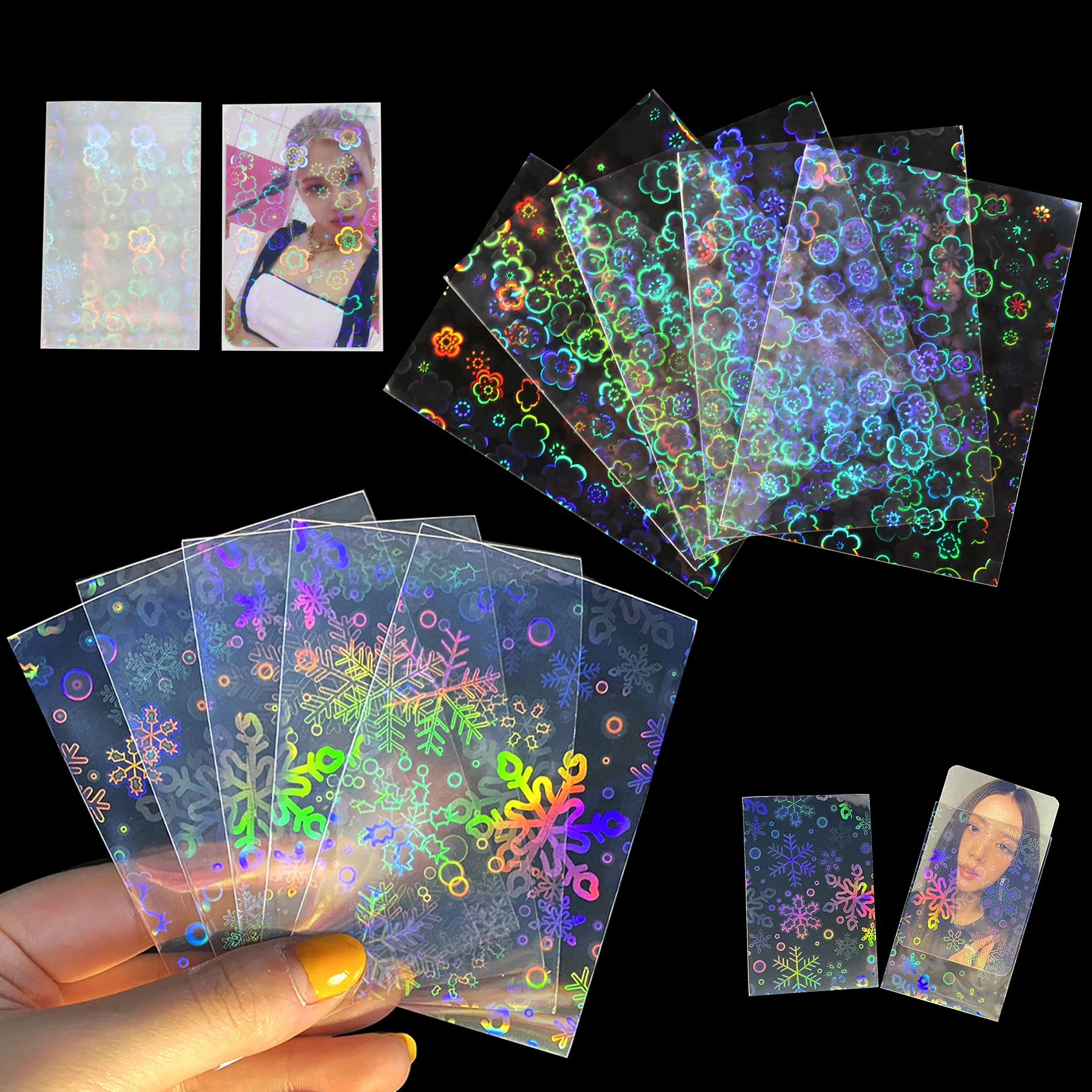 100 Holographic Sleeves Idol TCG Cards Snow & Sakura Foil Transparent Laser Board Game KPOP Card Protector YGO PKM Shield Cover - AliExpress 26 100 Holographic Sleeves Idol TCG Cards Snow & Sakura Foil Transparent Laser Board Game KPOP Card Protector YGO PKM Shield Cover - AliExpress 26