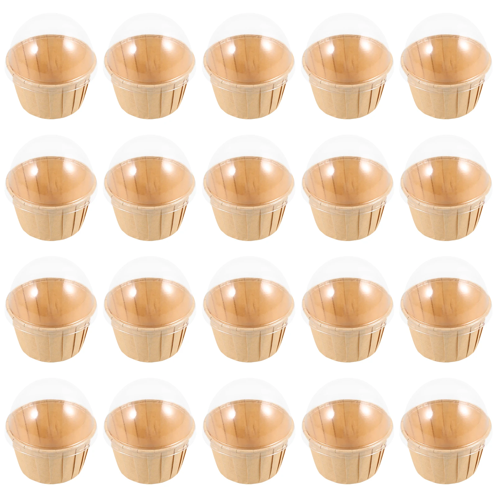 

50 Pcs Cake Box Container Baking Paper Cups Large Muffin Liners Cupcake Wrappers Holder Round Disposable Plastic