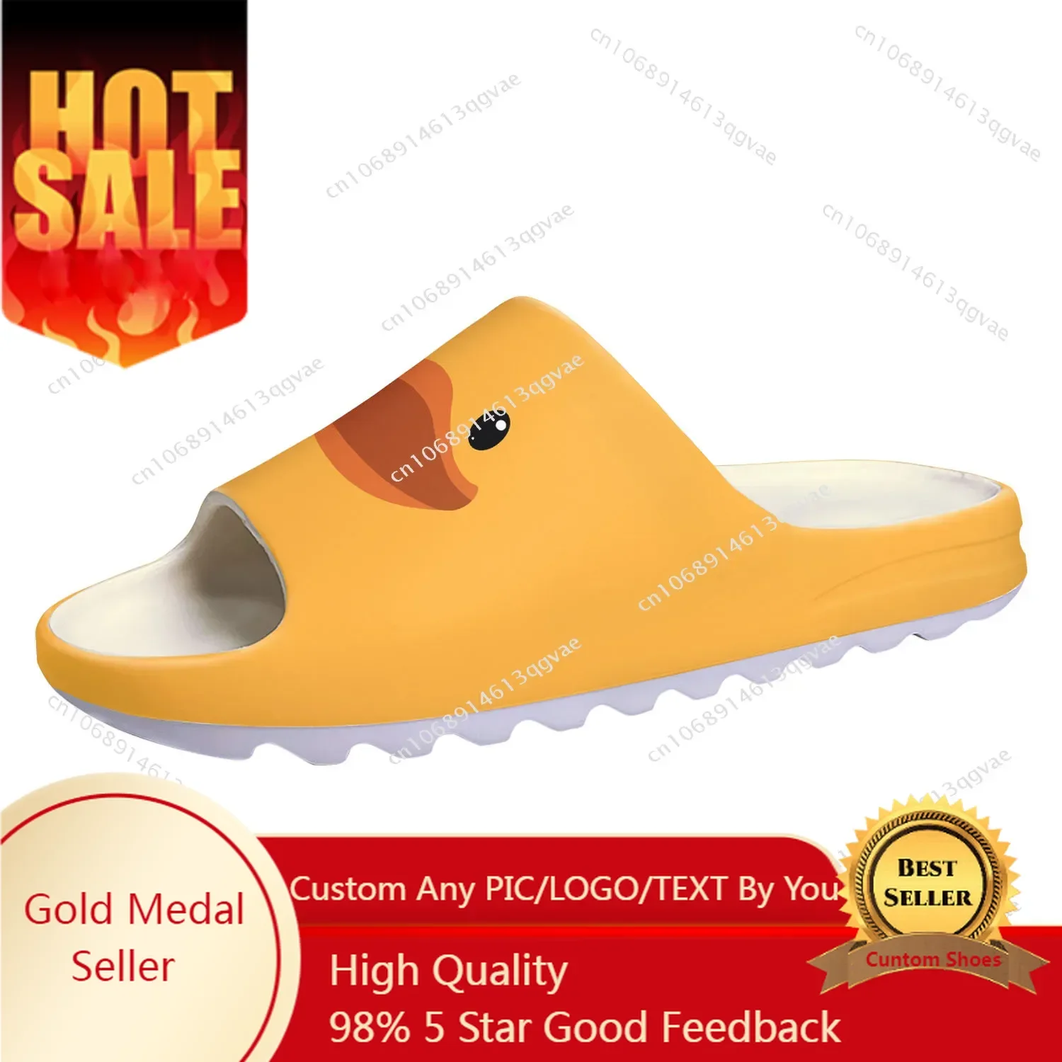 

Yellow Duck Printed Soft Sole Sllipers Home Clogs Customized Water Shoes Mens Womens Teenager Stepping on Shit Bathroom Sandals