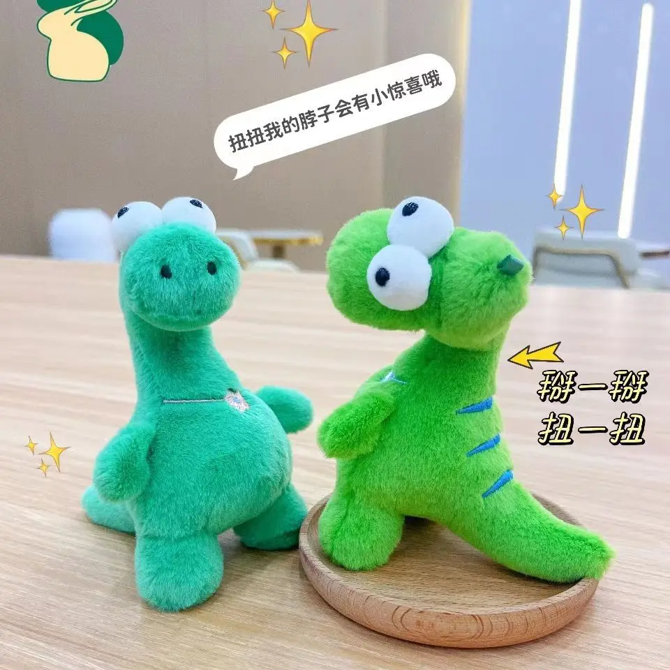 new Cute cartoon dinosaur twist dragon keychain lifelike green Pendant soft  Soothing Doll fashione  decorate birthday cool gift