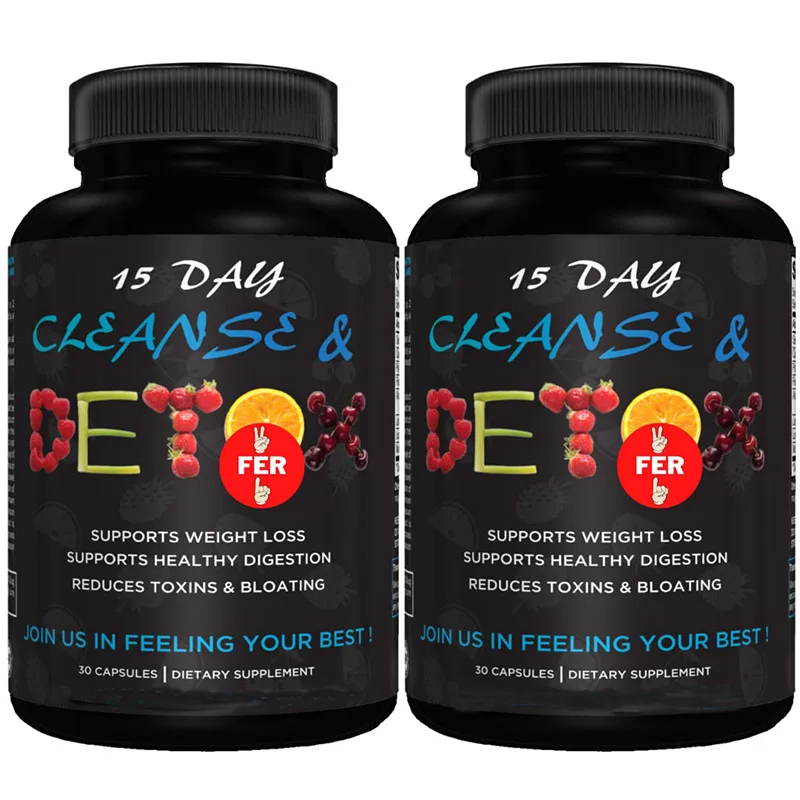 15 days of colon cleaning and detoxification, reducing bloating and flat belly, containing probiotics 2 Fer 1 to flush toxins