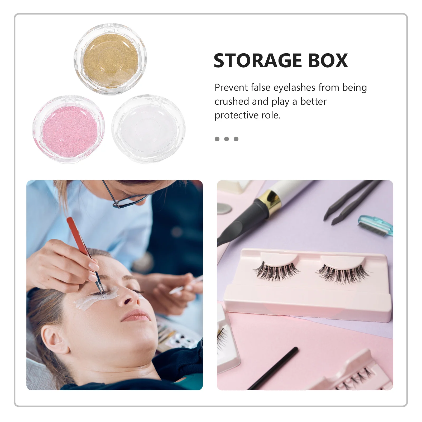 3Pcs Eyelash Storage Boxes Small Travel Containers Organized for Women Makeup Artists Eyelash Case