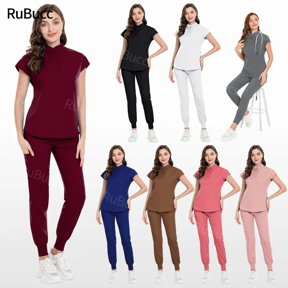 Chirurgisch Uniform Voor Vrouwen Elastische En Comfortabele Tops Broek Pak Ziekenhuis Tandarts Verpleegkundige Werkkleding Huisdier Veterinaire Scrubs Sets