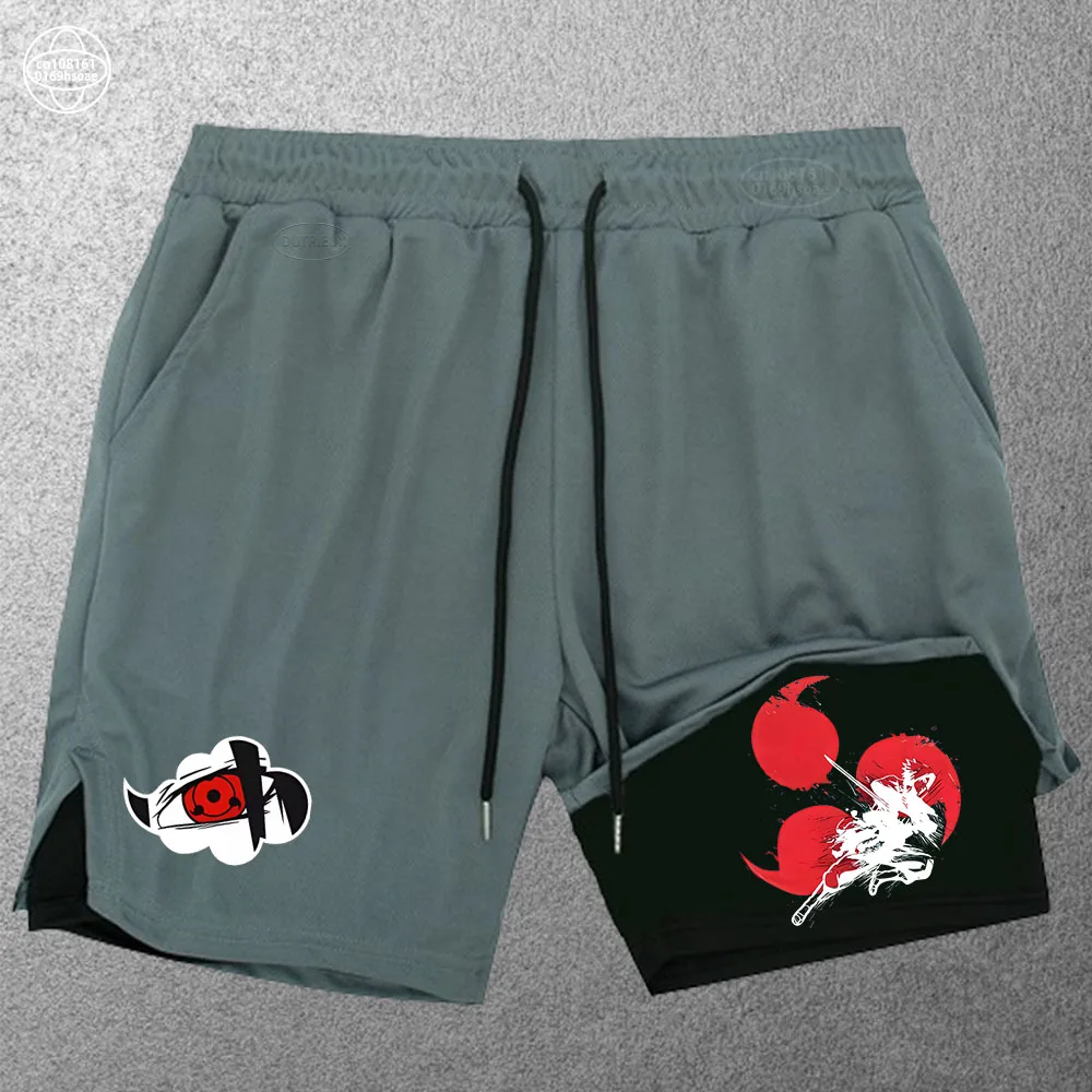 

Fashionable Anime Printed Stretch Casual Shorts Summer Beach Outdoor Cycling Jujitsu Training Pants Double Layer Shorts M-3XL