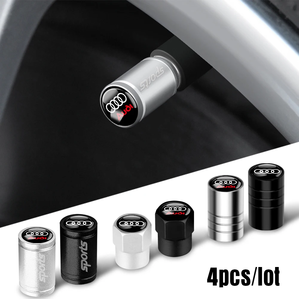 Car Wheel Tire Valve Caps Tyre Rim Stem Covers Airdust for OOOO Audi RS S SLINE A1 A3 8P A4 B5 B7 B8 A5 A6 C6 C7 A7 A8 Q3 Q5 Q7